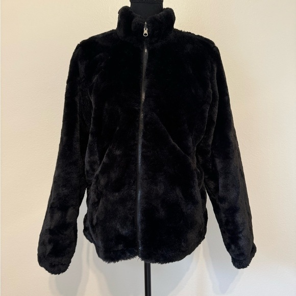 Original Nicole Miller‎ Reversible Faux Fur/ Quilted Jacket Size M Front Zipper - Picture 3 of 11